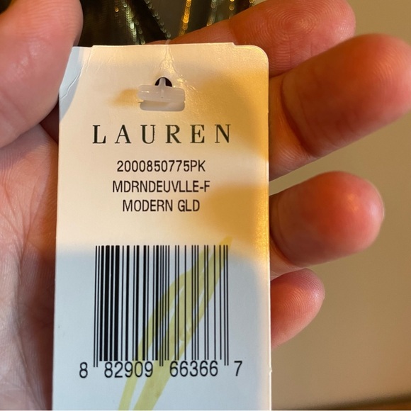 Ralph Lauren Sleeveless Top 14 Liquid Gold Lame Metallic Ruffle Silk Blend Glam - Picture 3 of 5